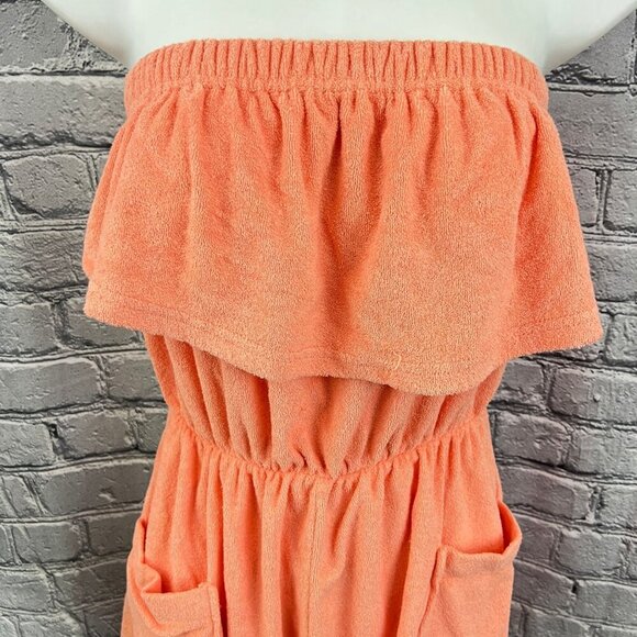 VTG Gloria's Fashions Terry Cloth Tube Top Romper Cover Up Shorts L 80s Beach - Picture 2 of 10